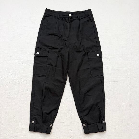 The Range Black Cargo Pants Small Cotton High Rise Cropped Utility Streetwear - Picture 1 of 6